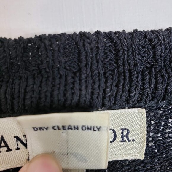 Ann Taylor Vintage Y2K Long Sleeve Top Black Textured Open Knit Sheer Size Small - Picture 4 of 5